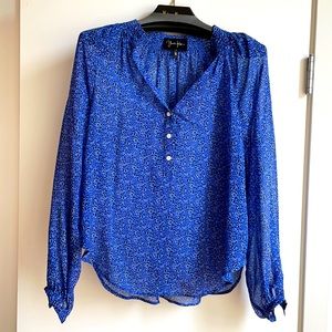 NWOT Yumi Kim Sheer Blue Leopard Blouse